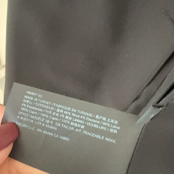 Theory Double-Breasted Blazer in Stretch Wool - Picture 3 of 3